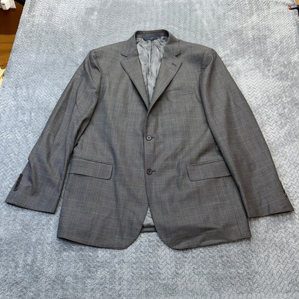Brooks Brothers Sport Coat 46L Slim‎ Grey Glen Plaid Merino Wool Explorer Coat